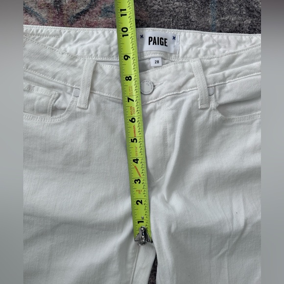 NWT Paige Fiona Optic White Distressed Flare Jeans Size 28 - Picture 9 of 9